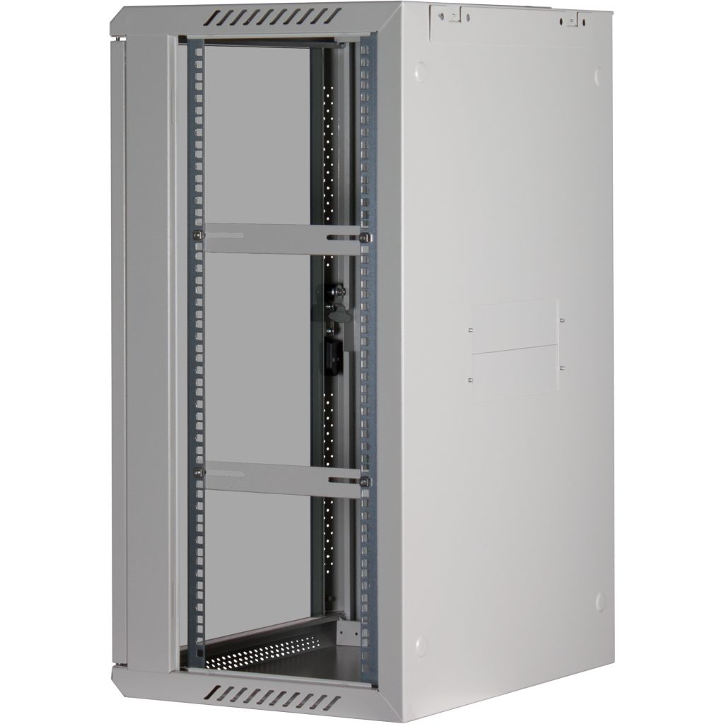 Rockstable 18HE Netzwerkschrank, Serverschrank - 19 Zoll Wandmontage - (BxTxH) 600x440x900mm mit Glastür - Weiß - Abschließbar - Vormontiert - Traglast 60kg - RS19-6418W - 4260714310093