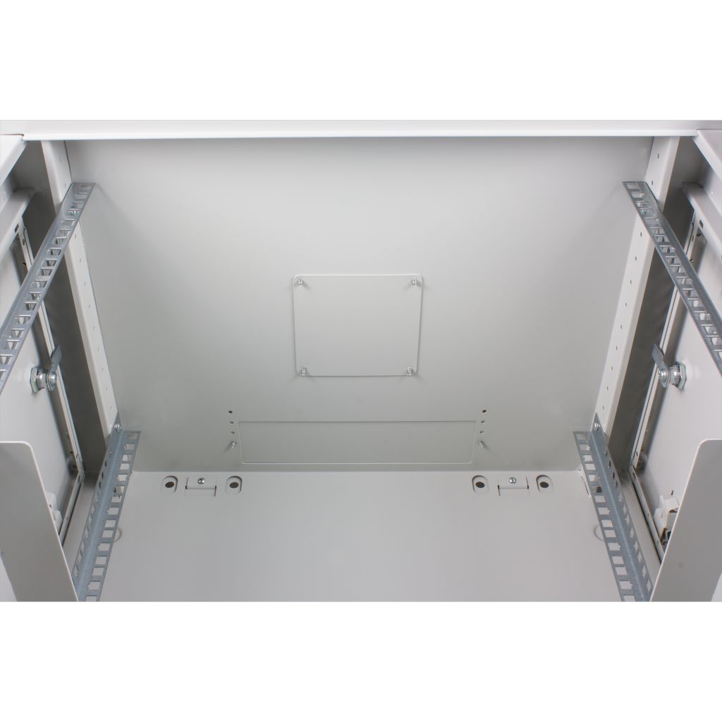 Rockstable 18HE Netzwerkschrank, Serverschrank - 19 Zoll Wandmontage - (BxTxH) 600x440x900mm mit Glastür - Weiß - Abschließbar - Vormontiert - Traglast 60kg - RS19-6418W - 4260714310093