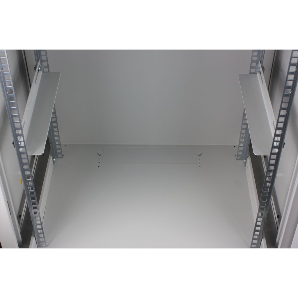 Rockstable 18HE Netzwerkschrank, Serverschrank - 19 Zoll Wandmontage - (BxTxH) 600x440x900mm mit Glastür - Weiß - Abschließbar - Vormontiert - Traglast 60kg - RS19-6418W - 4260714310093