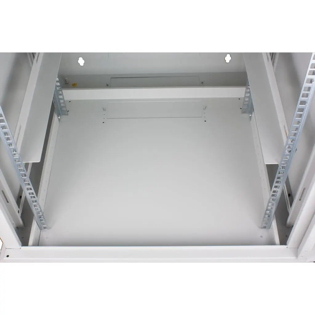 Rockstable 15HE Netzwerkschrank, Serverschrank - 19 Zoll Wandmontage - (BxTxH) 600x600x770mm mit Glastür - Weiß - Abschließbar - Vormontiert - Traglast 60kg - RS19-6615W - 4260714310314