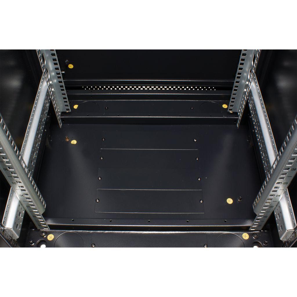 Rockstable 19 Zoll Serverschrank | Netzwerkschrank 18HE 600x600x900mm (BxTxH) | RS19-6618PP | perforierte Tür