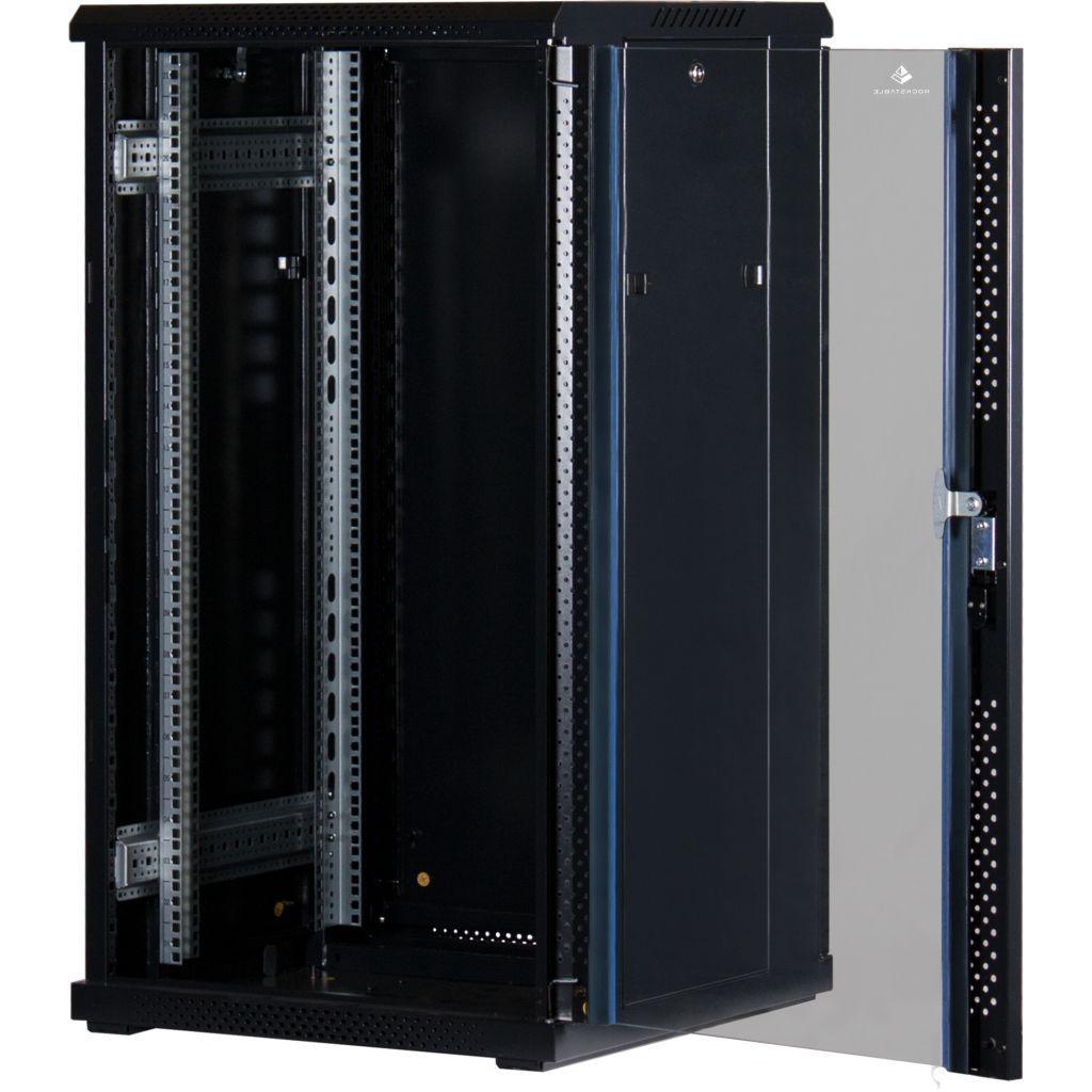 Rockstable 19 Zoll Serverschrank | Netzwerkschrank 22HE 600x600x1200mm (BxTxH) | RS19-6622 | Glastür
