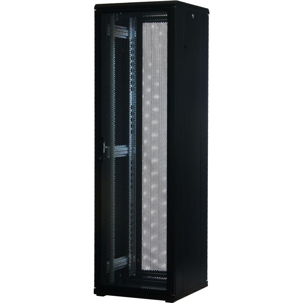 Rockstable 19 Zoll Serverschrank | Netzwerkschrank 42HE 600x600x2000mm (BxTxH) | RS19-6642PP | perforierte Tür - RS19-6642PP - 4260714310895