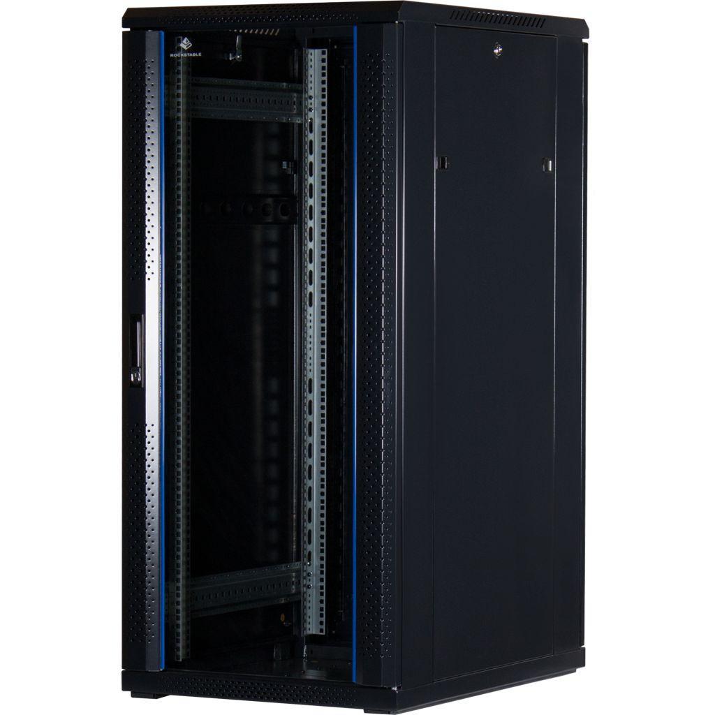 Rockstable 19 Zoll Serverschrank | Netzwerkschrank 27HE 600x800x1400mm (BxTxH) | RS19-6827 | Glastür