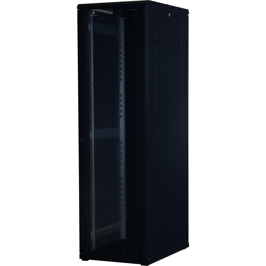 Rockstable 19 Zoll Serverschrank | Netzwerkschrank 42HE 600x800x2000mm (BxTxH) | RS19-6842 | Glastür
