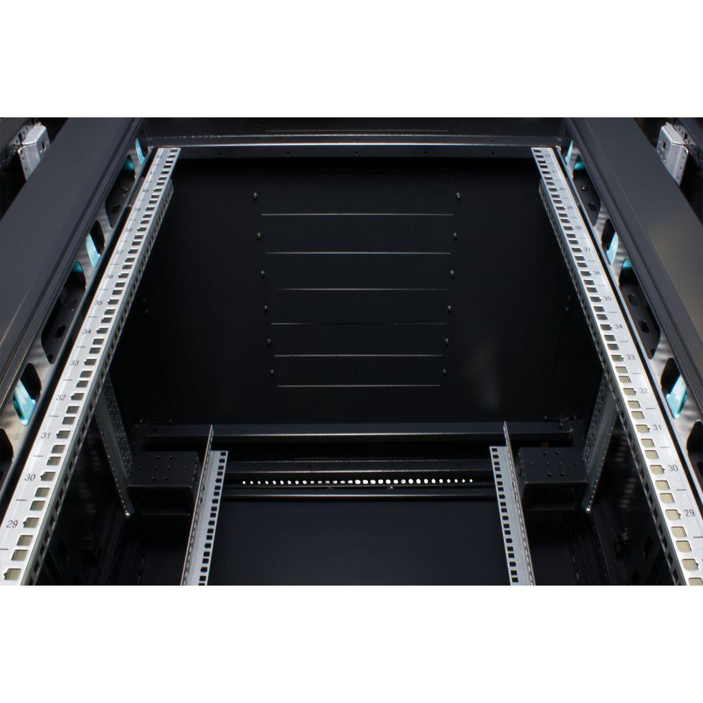 Rockstable 42HE 19 Zoll Serverschrank Netzwerkschrank mit Glastür - Schwarz