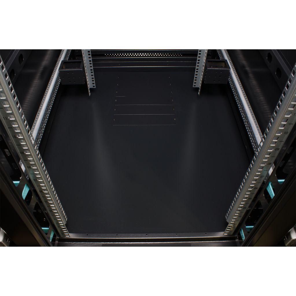 Rockstable 42HE 19 Zoll Serverschrank Netzwerkschrank mit Glastür - Schwarz