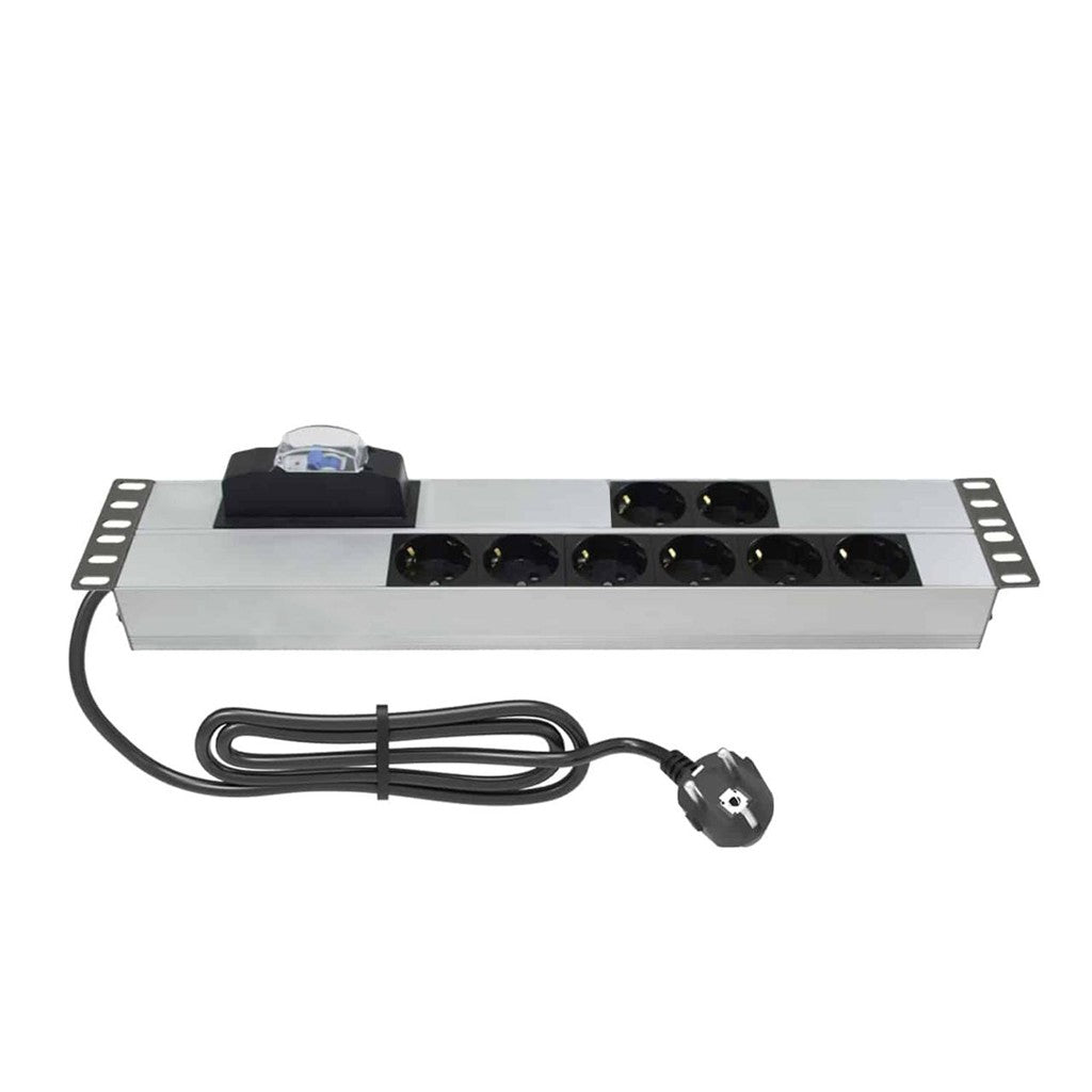Rockstable 2HE 19 Zoll in Rack 8-fache Steckdosenleiste mit Sicherung und Kurzschlussschutz - 4000W Leistung | PremiumLine RSPL19-8PDU