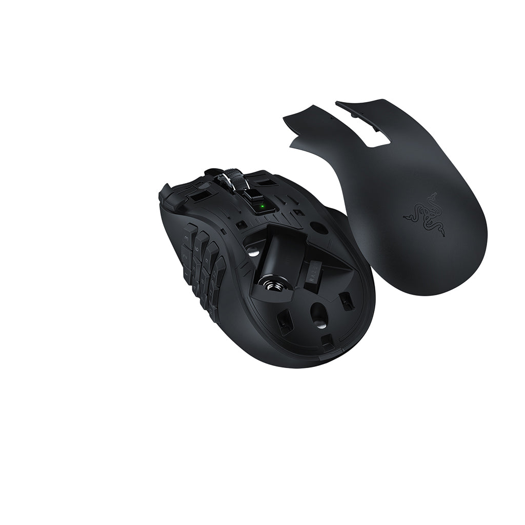 Razer Naga V2 HyperSpeed gaming mouse with customizable features and sleek design.