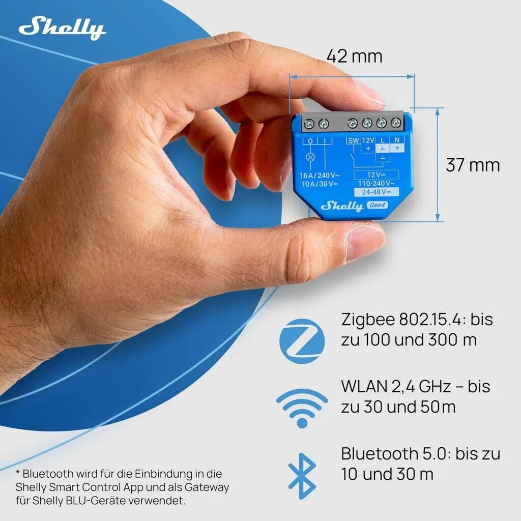 SHELLY 1 GEN4 ONE-CHANNEL, DRY CONTACT SMART SWITCH
