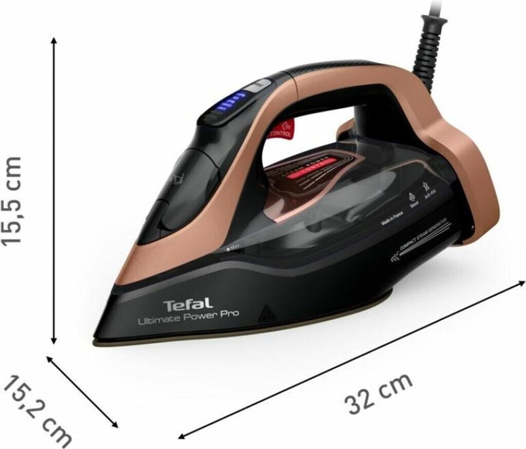 TEFAL Ultimate Power Pro FV9E50 Dry & Steam iron Durilium AirGlide Autoclean soleplate