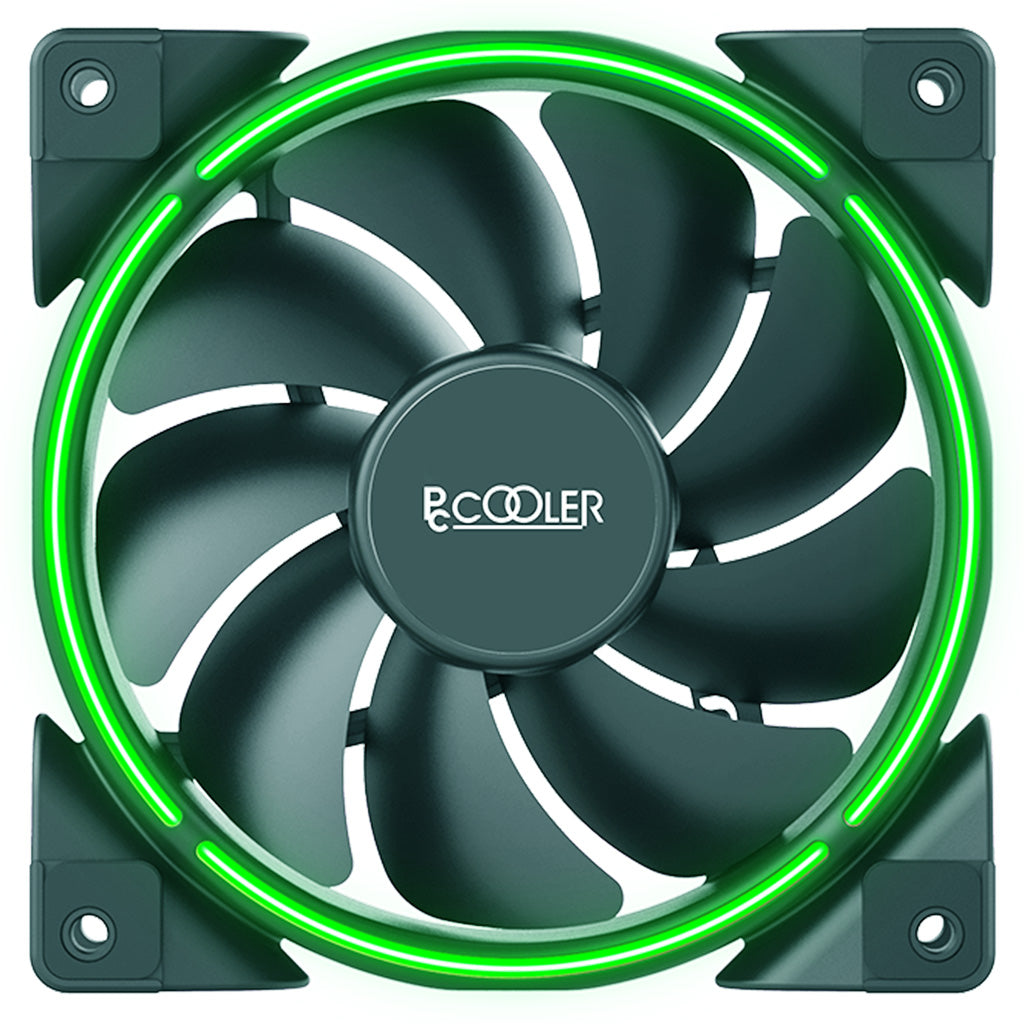 PCCOOLER Lüfter - Bis zu 1800 U/min und 54,5 CFM - verschiedene Farben - CORONA-GREEN - 6940526104919