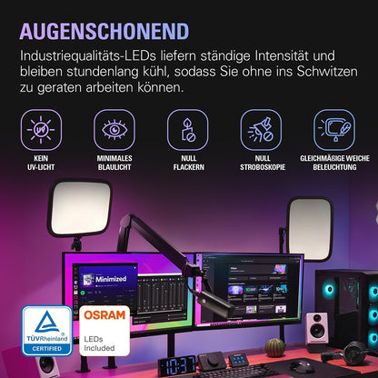 Elgato Key Light Professional Studio and Streaming Lighting (10GAK9901) - 45 W - LED - Schwarz - Variabel - 7000 K - 2800 lm