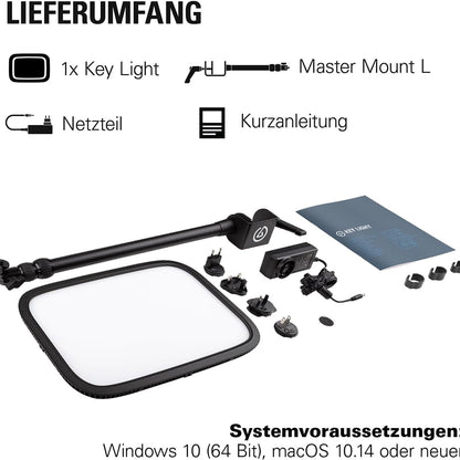 Elgato Key Light Professional Studio and Streaming Lighting (10GAK9901) - 45 W - LED - Schwarz - Variabel - 7000 K - 2800 lm