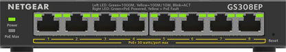 Netgear Plus GS308EP - Switch - Smart - 8 x 10/100/1000 (PoE+) Netgear