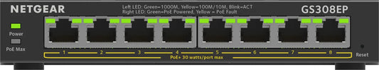 Netgear Plus GS308EP - Switch - Smart - 8 x 10/100/1000 (PoE+) Netgear
