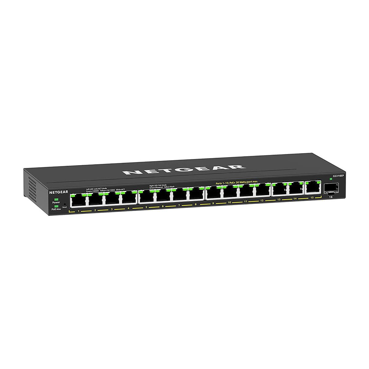 Netgear Plus GS316EP - Switch - managed - 15 x 10/100/1000 (PoE+)