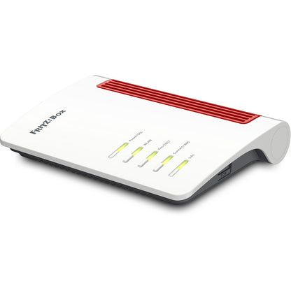 AVM FRITZ!Box 7530 AX wireless router with LED status indicators and red accents.