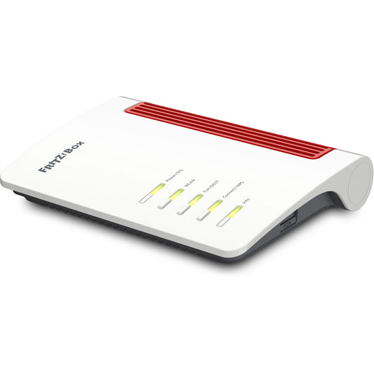 AVM FRITZ!Box 7530 AX wireless router with LED status indicators and red accents.