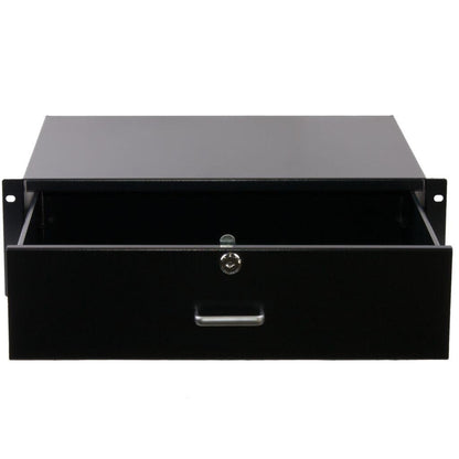 Rockstable 3 HE 19" Abschließbare Schublade - Schubladeneinheit - Schwarz - Stahl - 3U - Oval - 48,3 cm (19")
