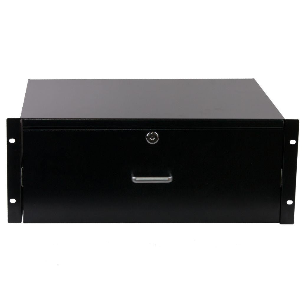Rockstable 4 HE 19" Abschließbare Schublade - Schubladeneinheit - Schwarz - Stahl - 4U - Oval - 48,3 cm (19 Zoll)