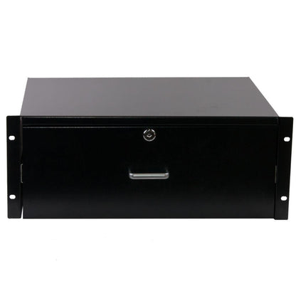 Rockstable 4 HE 19" Abschließbare Schublade - Schubladeneinheit - Schwarz - Stahl - 4U - Oval - 48,3 cm (19 Zoll)