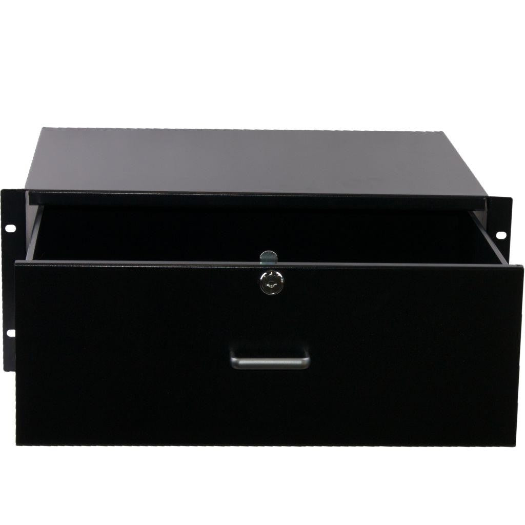 Rockstable 4 HE 19" Abschließbare Schublade - Schubladeneinheit - Schwarz - Stahl - 4U - Oval - 48,3 cm (19 Zoll)