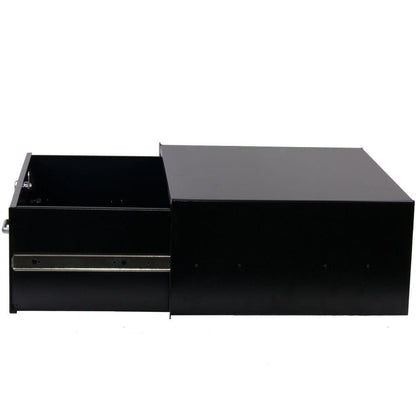 Rockstable 4 HE 19" Abschließbare Schublade - Schubladeneinheit - Schwarz - Stahl - 4U - Oval - 48,3 cm (19 Zoll)
