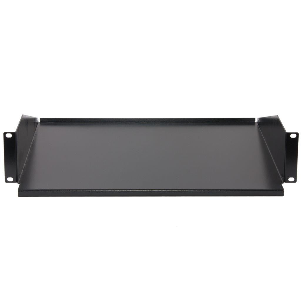 Rockstable 2 HE 19" Fachboden - Regalboden - Schwarz - Stahl - 20 kg - 2U - Oval