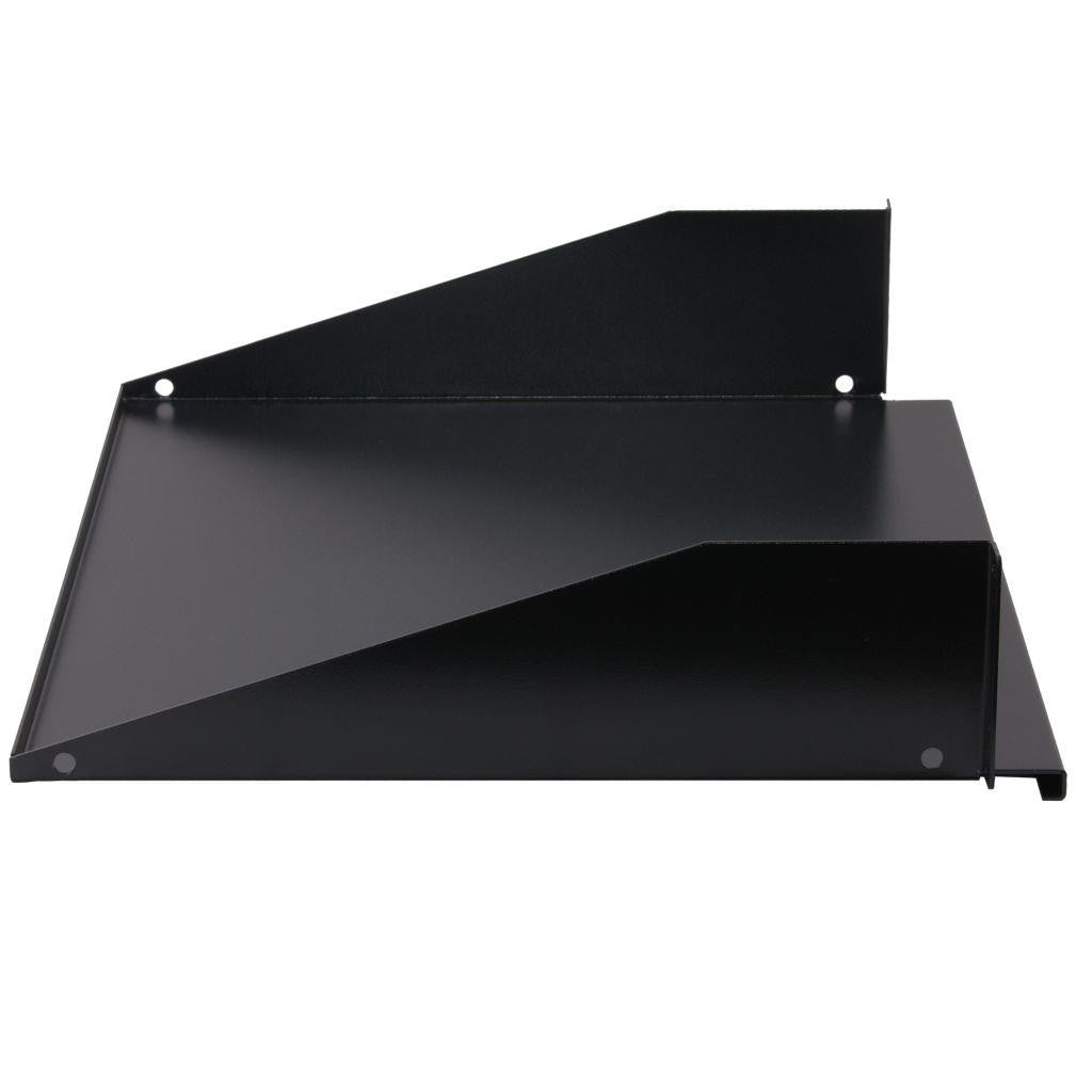 Rockstable 2 HE 19" Fachboden - Regalboden - Schwarz - Stahl - 20 kg - 2U - Oval