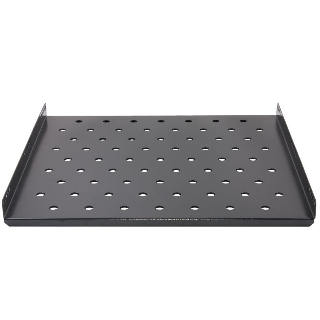 Rockstable 1HE 19" Fachboden - Regalboden - Schwarz - Stahl - 20 kg - 1U - Oval