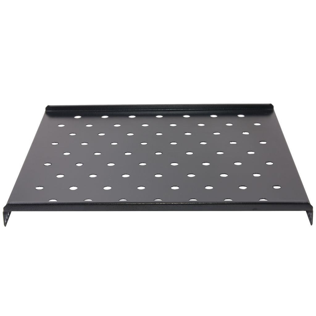 Rockstable 1HE 19" Fachboden - Regalboden - Schwarz - Stahl - 20 kg - 1U - Oval