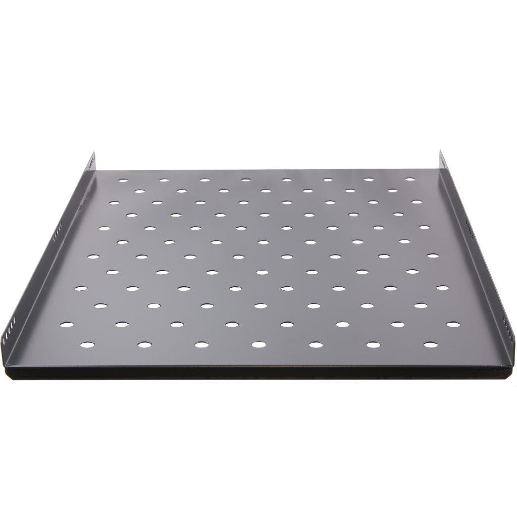 Rockstable 1HE 19" Fachboden - Regalboden - Schwarz - Stahl - 20 kg - 1U - Oval