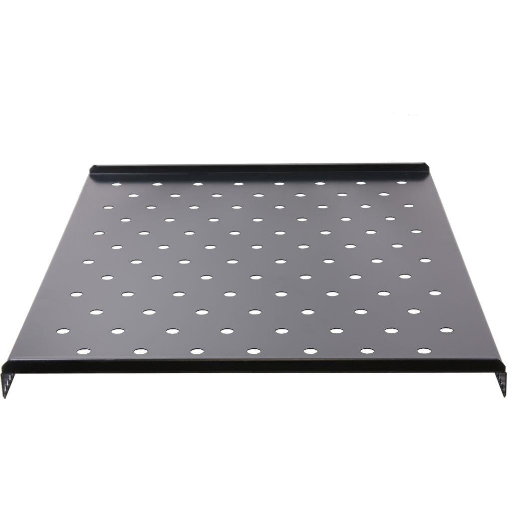 Rockstable 1HE 19" Fachboden - Regalboden - Schwarz - Stahl - 20 kg - 1U - Oval