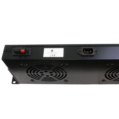 Rockstable 1 HE 19 Zoll Lüftereinheit | 2 Lüfter, Temperaturgesteuert