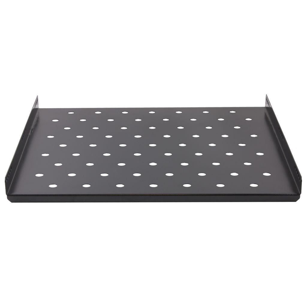 Rockstable 1 HE 19" Schwerlast Fachboden - Regalboden - Schwarz - SPCC - Stahl - 60 kg - 1U - Oval