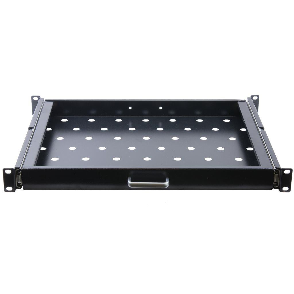 Rockstable 1 HE 19 Zoll Fachboden ausziehbar, perforiert | 365mm tief