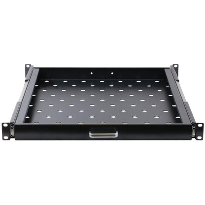 Rockstable 1 HE 19 Zoll Fachboden ausziehbar, perforiert | 565mm tief