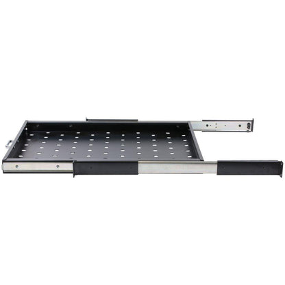 Rockstable 1 HE 19 Zoll Fachboden ausziehbar, perforiert | 565mm tief