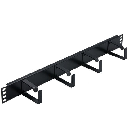 Rockstable 1 HE 19" 4-Fach Rangierpanel - Kabelmanagementtafel - Schwarz - SPCC - Stahl - 1U - 48,3 cm (19 Zoll) - 483 mm