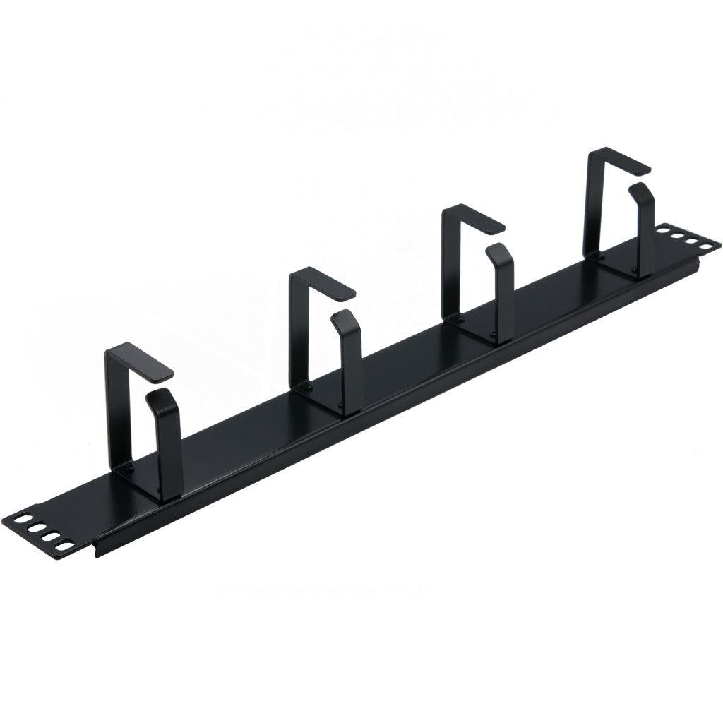 Rockstable 1 HE 19" 4-Fach Rangierpanel - Kabelmanagementtafel - Schwarz - SPCC - Stahl - 1U - 48,3 cm (19 Zoll) - 483 mm