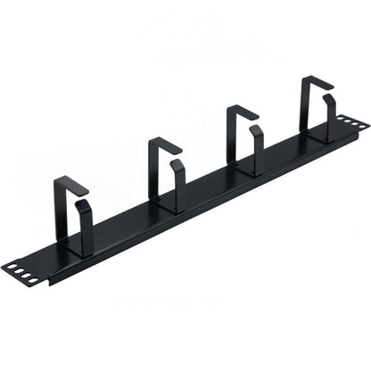 Rockstable 1 HE 19" 4-Fach Rangierpanel - Kabelmanagementtafel - Schwarz - SPCC - Stahl - 1U - 48,3 cm (19 Zoll) - 483 mm