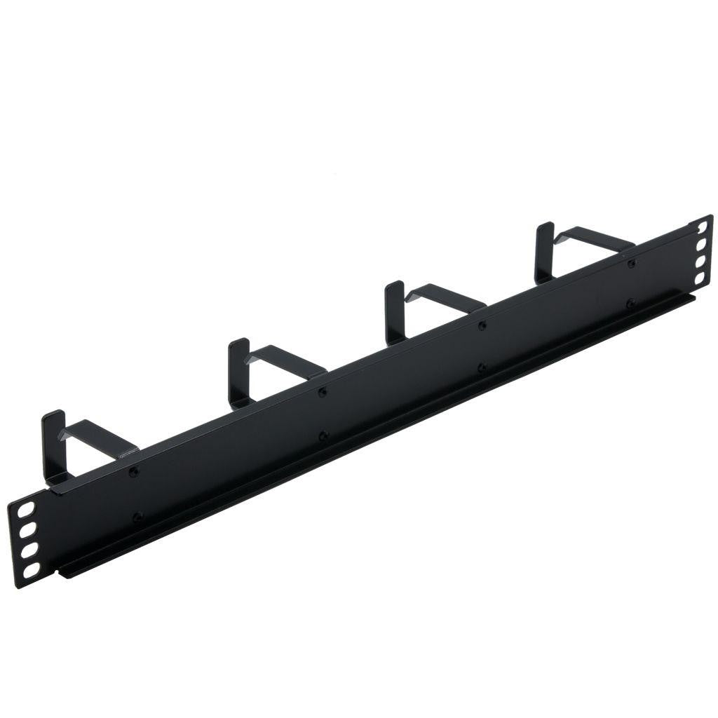 Rockstable 1 HE 19" 4-Fach Rangierpanel - Kabelmanagementtafel - Schwarz - SPCC - Stahl - 1U - 48,3 cm (19 Zoll) - 483 mm