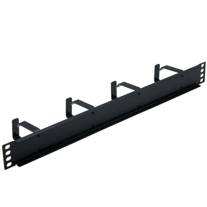 Rockstable 1 HE 19" 4-Fach Rangierpanel - Kabelmanagementtafel - Schwarz - SPCC - Stahl - 1U - 48,3 cm (19 Zoll) - 483 mm