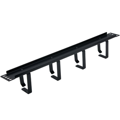 Rockstable 1 HE 19" 4-Fach Rangierpanel - Kabelmanagementtafel - Schwarz - SPCC - Stahl - 1U - 48,3 cm (19 Zoll) - 483 mm
