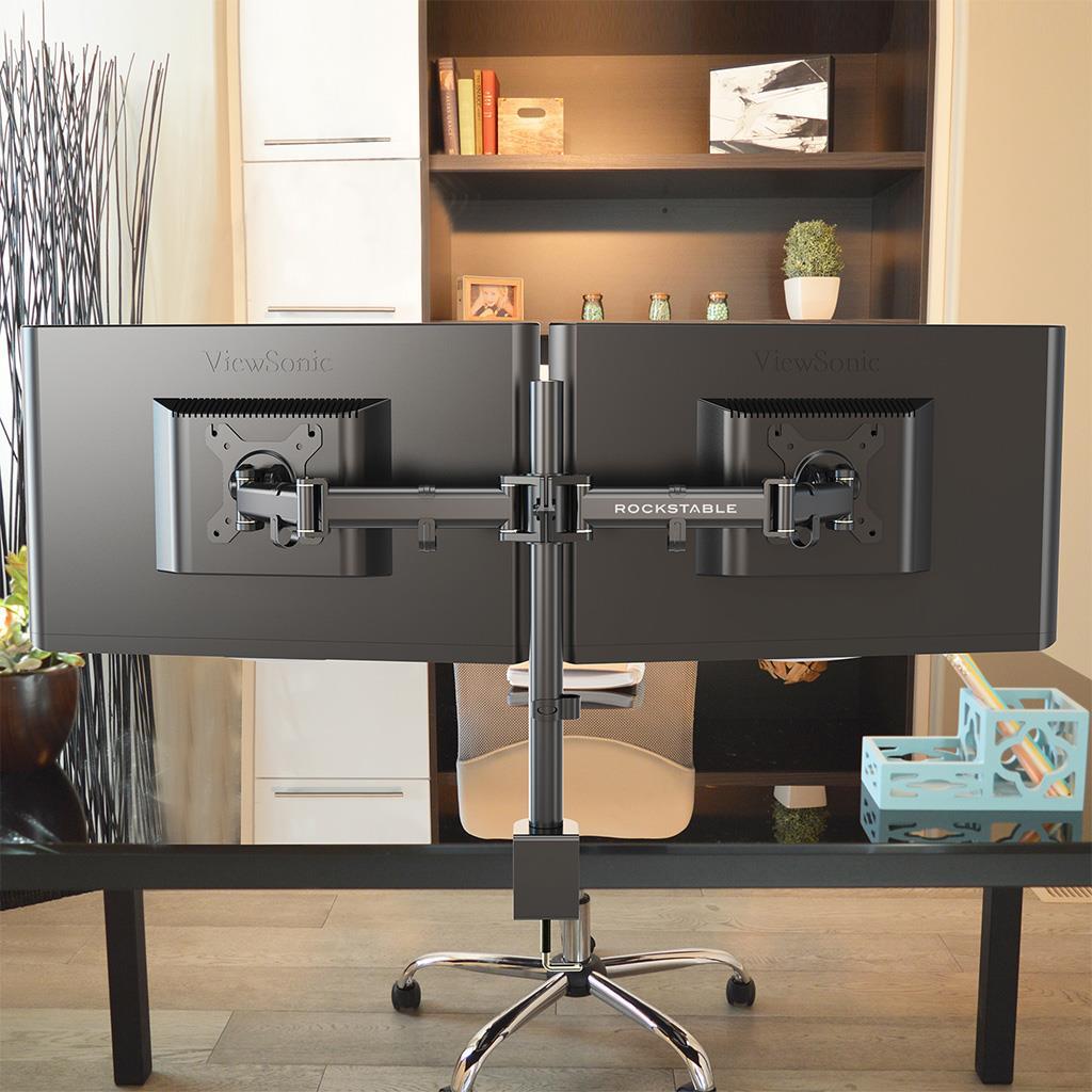 Rockstable Monitorarm | Monitorhalterung Basic für 13-32 Zoll Flat oder Curved Bildschirme