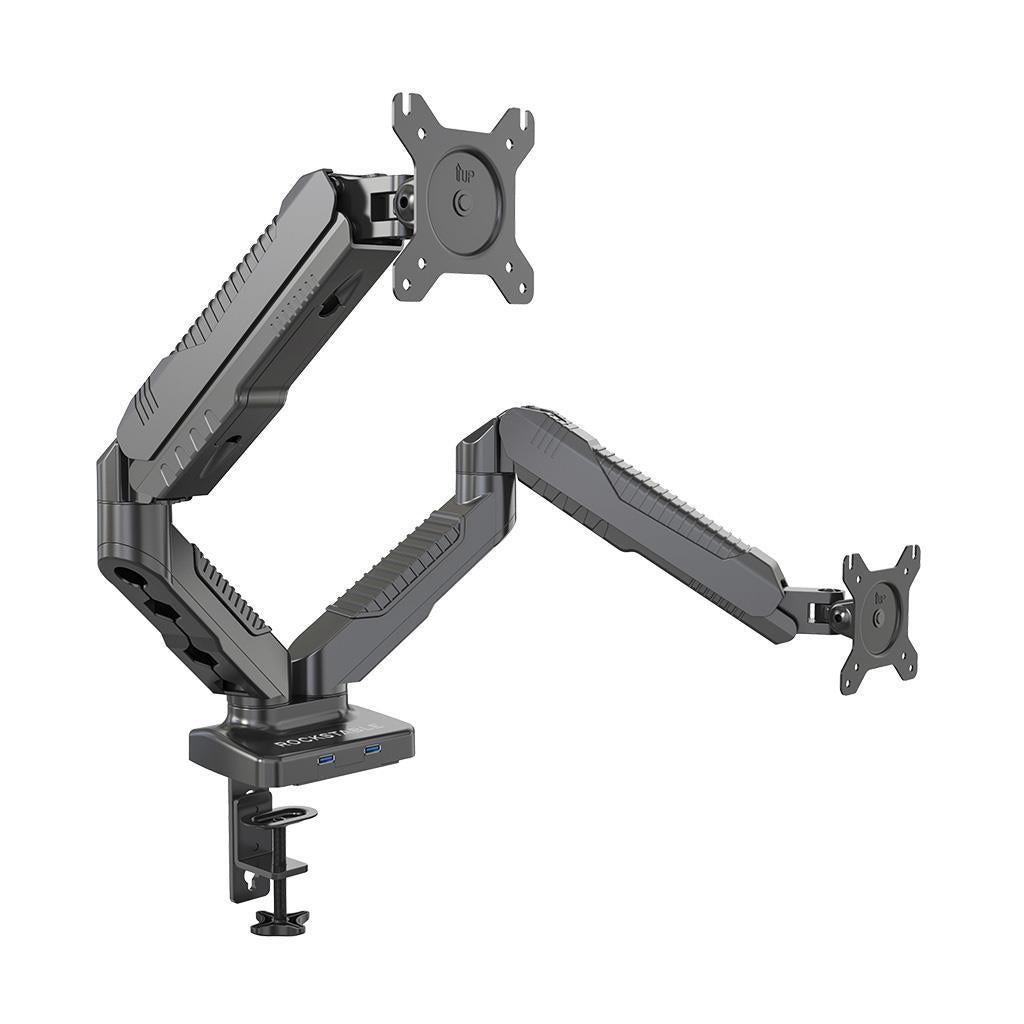 Rockstable Monitorarm | Monitorhalterung Advanced USB, für 13-27 Zoll Flat oder Curved Bildschirme