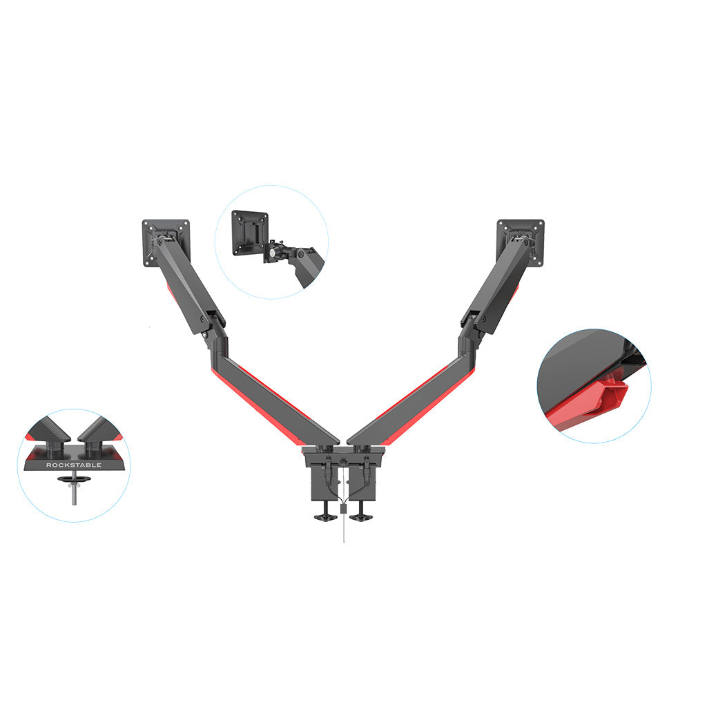 Rockstable Monitorarm | Monitorhalterung Advanced light, für 13-32 Zoll Flat oder Curved Bildschirme - RS-MM008 - 4260714311861