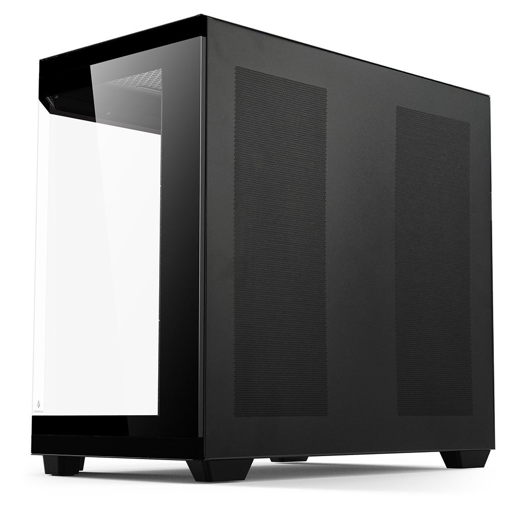 Rockstable Stonecliff Computer Case ATX, mATX, ITX 180° Glas Panorama | Unterstützt Mainboards mit hinteren Anschlüssen