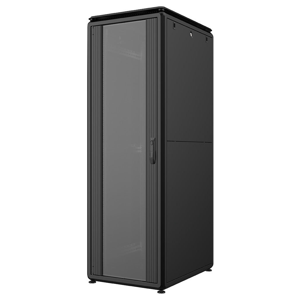 Rockstable 42HE 19 Zoll 600x800x2027mm (BxTxH) Serverschrank | Netzwerkschrank Glastür - Premium Line